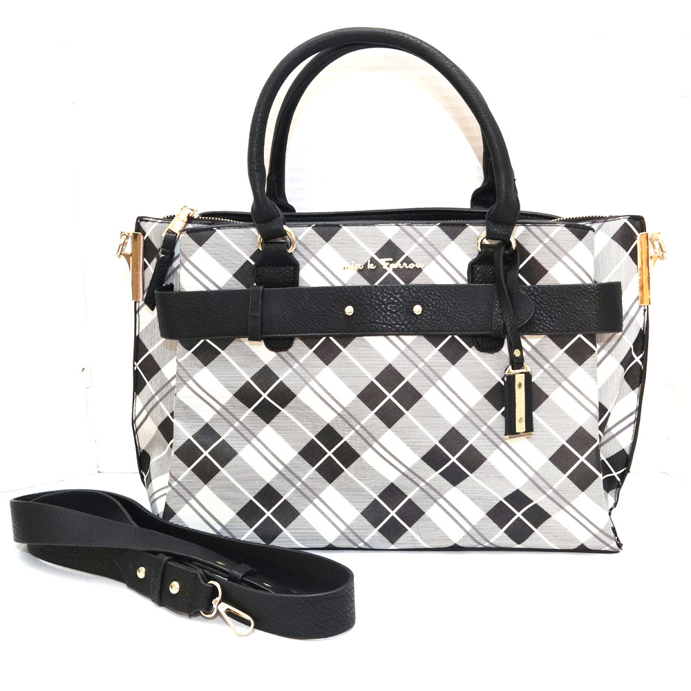 MKF Collection Vivian Plaid Satchel Mia K Farrow Handbag Designer Shoulder Bag